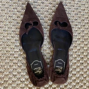 Roger Vivier -Paris- Brown Suede Flats